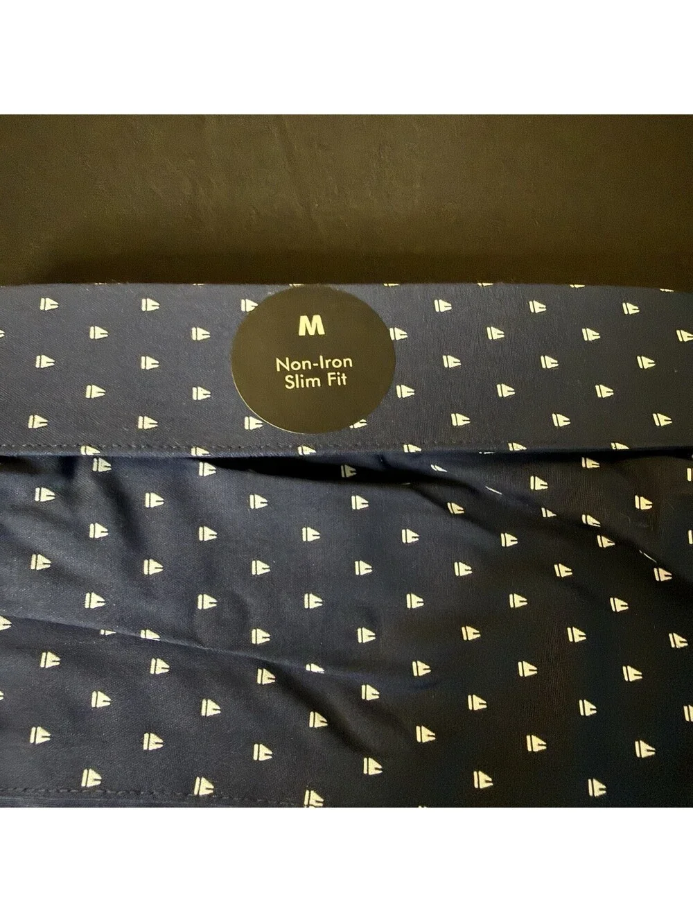 NWT Banana Republic Men’s M Slim Fit Non-Iron Blue Dot Dress Shirt